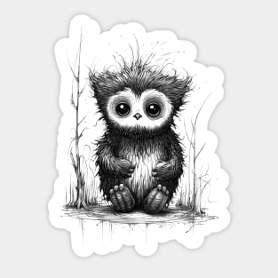 Baby Owlbear (pen & Ink) Sticker